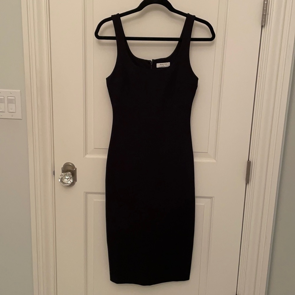 Babaton Size 0 Black Midi Bodycon Dress